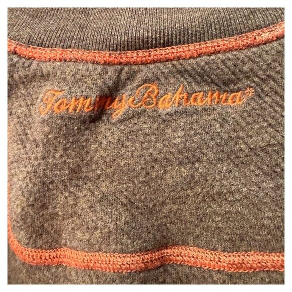 Tommy Bahama Reversible 1/4 Quarter Zip Sweater Men's Size L brown orange Cotton - Picture 5 of 7